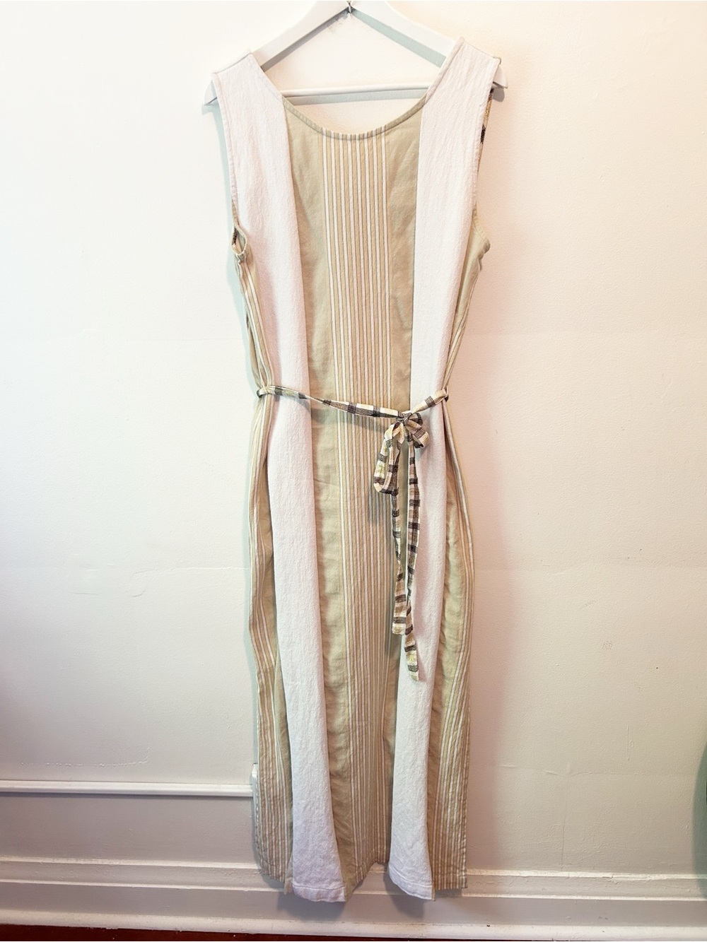 Ace & Jig Cream and Tan Limited Edition Apron Maxi Dress Barneys New York Large